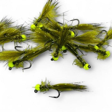 TODD'S MINI DAMSEL BOMBER JIG FLY #14 BARBLESS