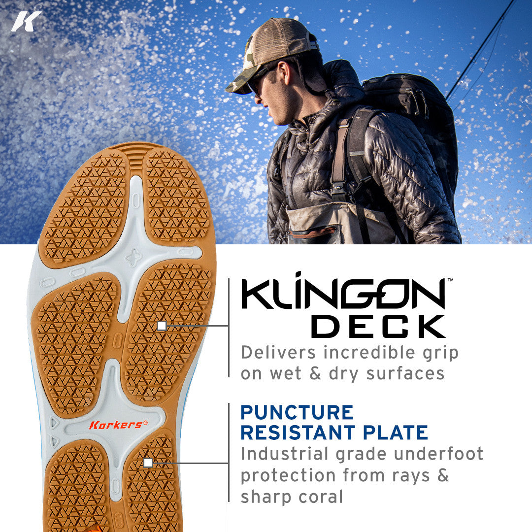 KORKERS SALT SNEAKER WADING BOOTS W/ KLING-ON DECK