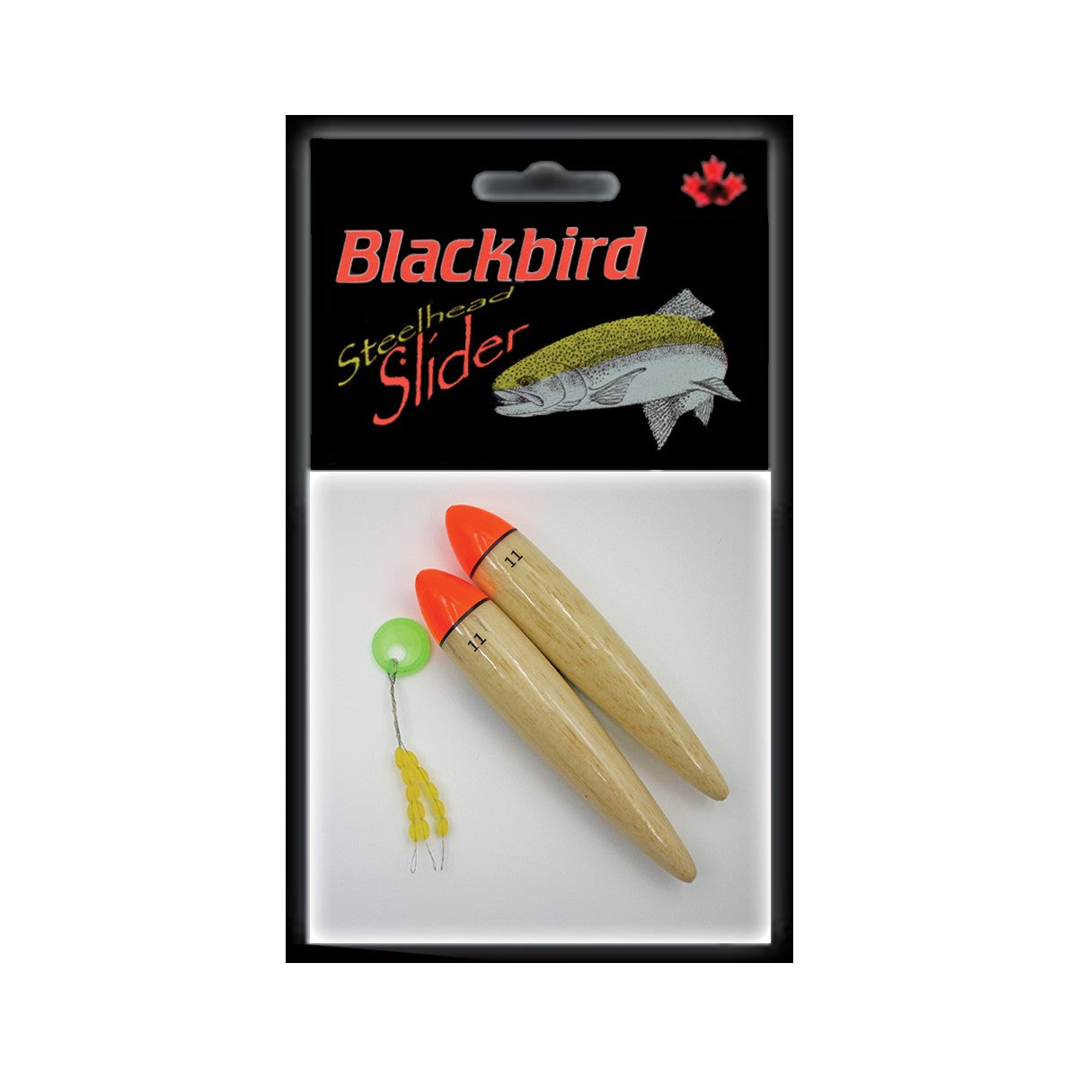 REDWING BLACKBIRD STEELHEAD SLIDER BALSA FLOAT WITH STOPPERS