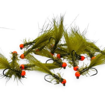 TODD'S MINI PUMPKINHEAD BOMBER JIG FLY #14 BARBLESS