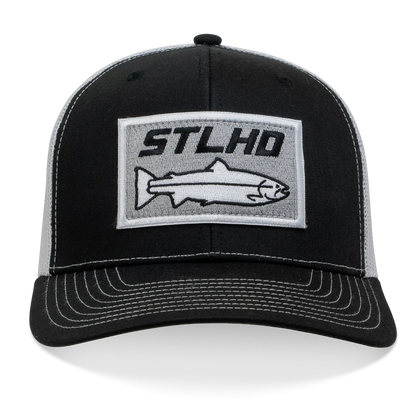 STLHD WINTER ICE BLACK/WHITE TRUCKER SNAPBACK HAT