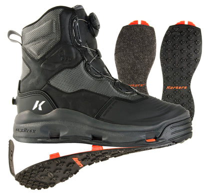 KORKERS DARKHORSE WADING BOOTS W/ FELT & KLING-ON SOLES