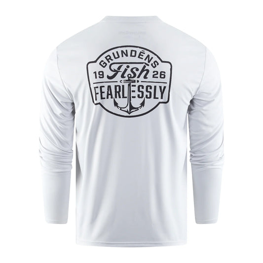 GRUNDENS FISH FEARLESSLY LS TECH TEE