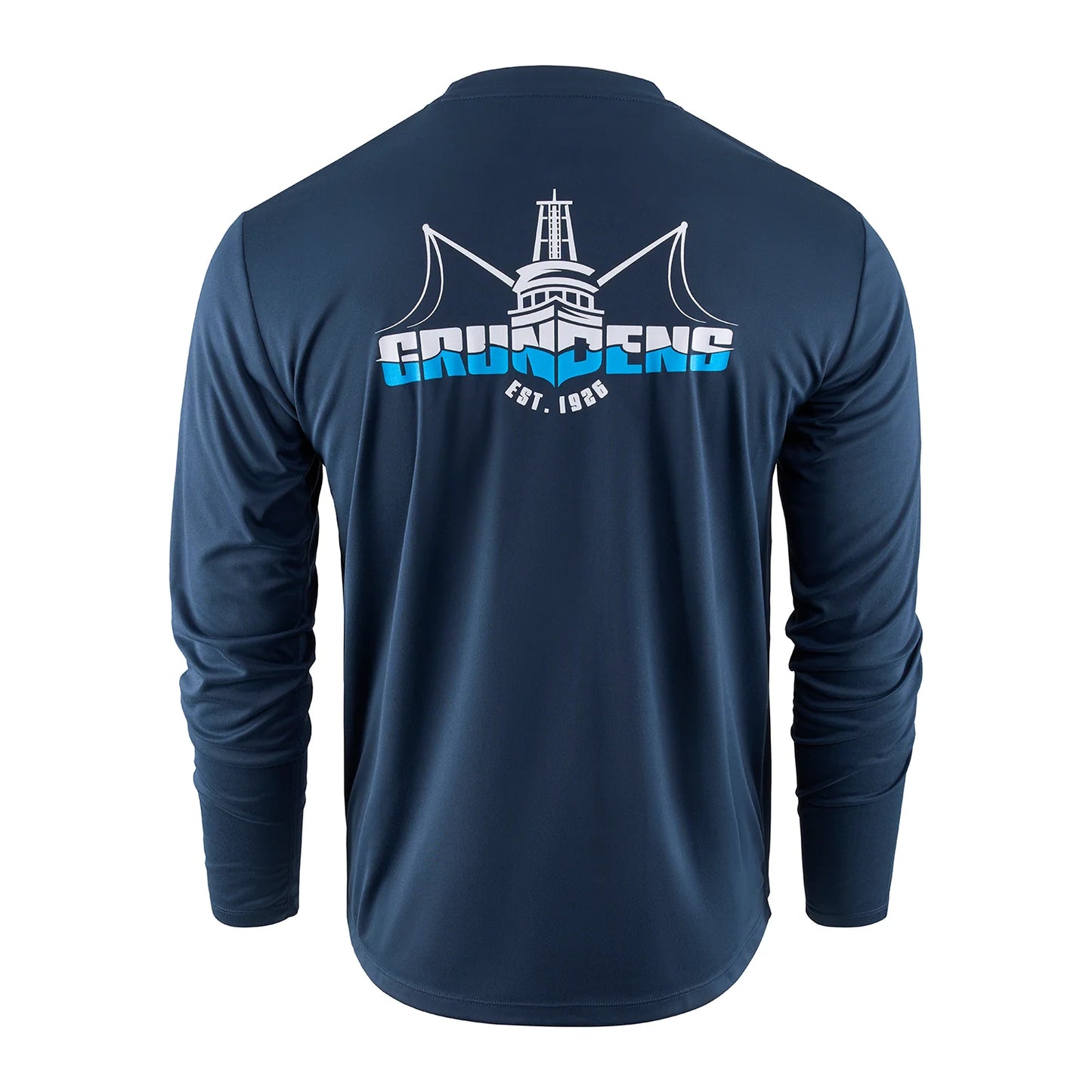 GRUNDENS LOGO BOAT LS TECH TEE
