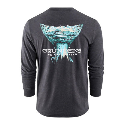 GRUNDENS SALMON TAILSCAPE LS T-SHIRT