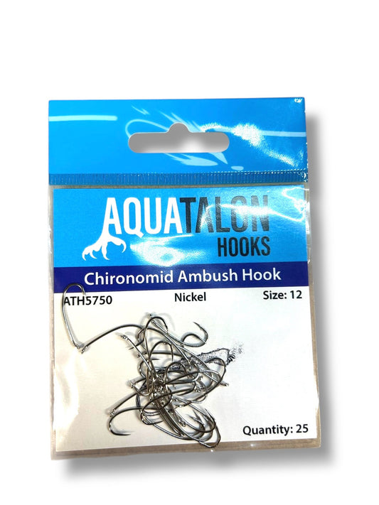 AQUA FLIES AQUATALON CHRONOMID AMBUSH HOOK - 25PK