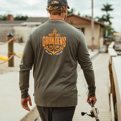 GRUNDENS LOGO ANCHOR LS T-SHIRT