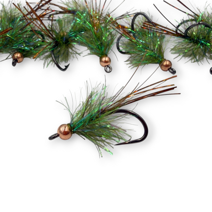 TODD'S PUNK ROCK OLIVE+COPPER STREAMER FLY #8