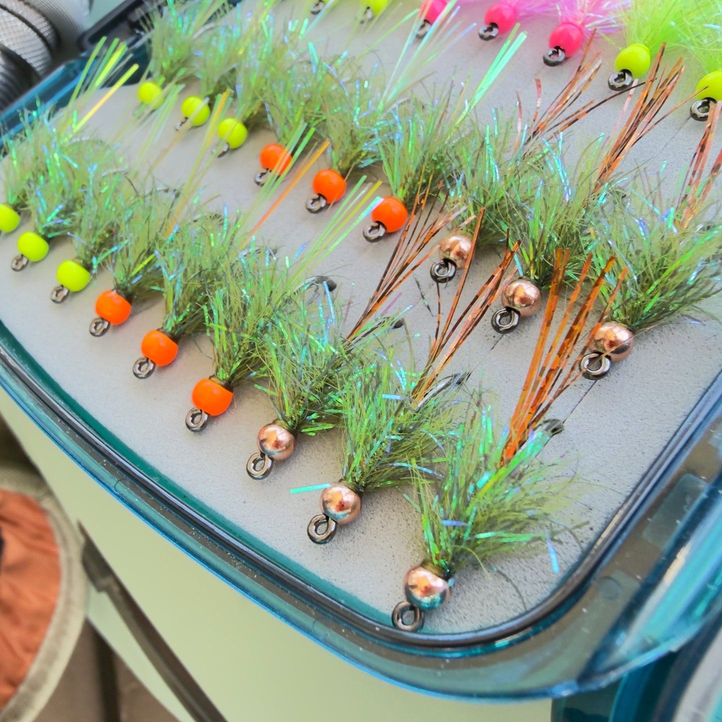TODD'S PUNK ROCK OLIVE+COPPER STREAMER FLY #8