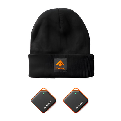 THAW 2K RECHARGEABLE HAND WARMERS AND BEANIE SET
