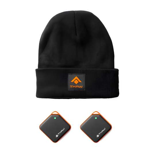 THAW 2K RECHARGEABLE HAND WARMERS AND BEANIE SET