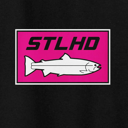 STLHD MEN'S NEON PINK BLACK STANDARD HOODIE