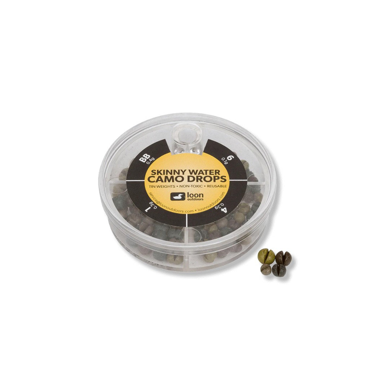 LOON CAMO TIN DROPS 4-DIVISION DISPENSER