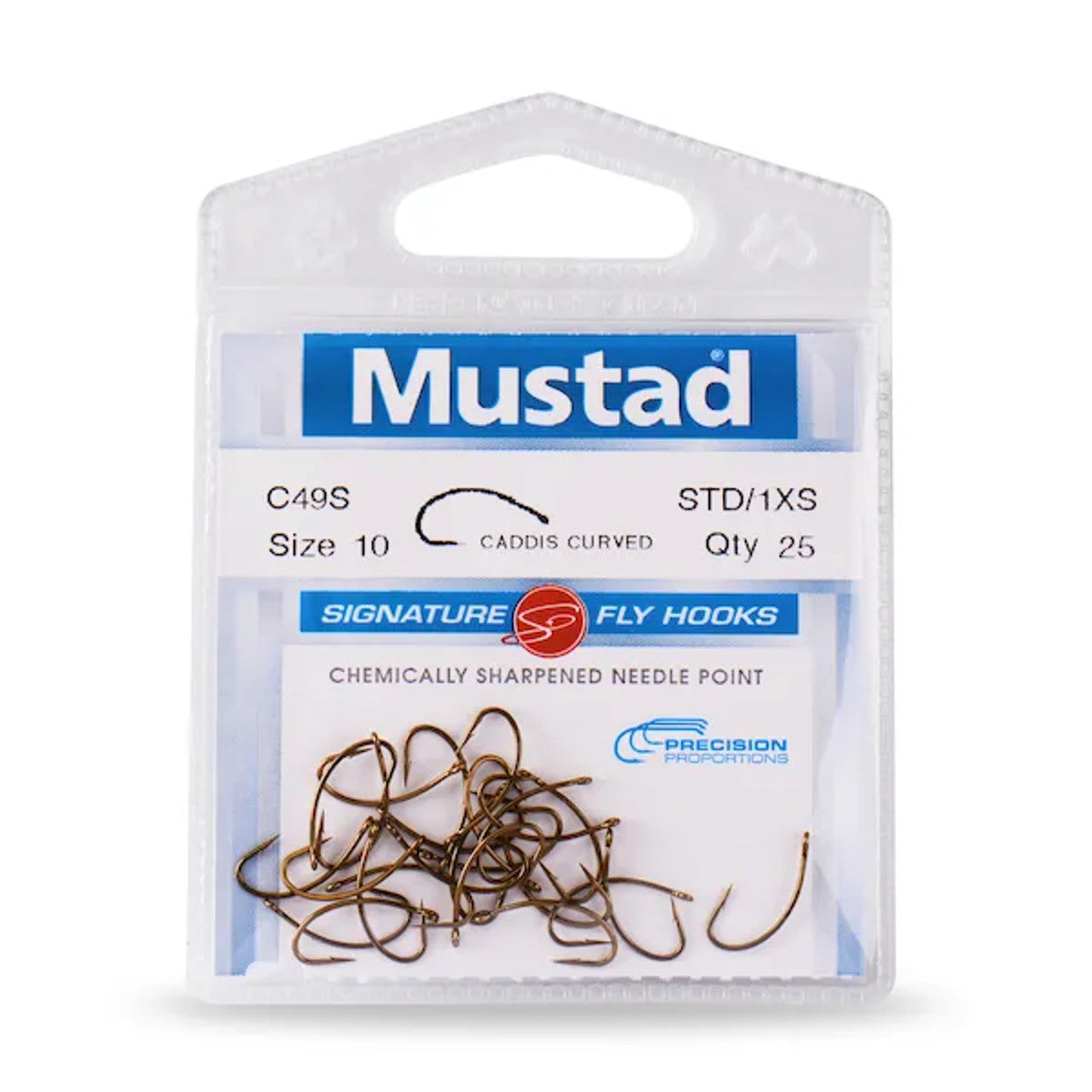 MUSTAD CADDIS CURVED 1X SHORT SIGNATURE C49S FLY HOOK