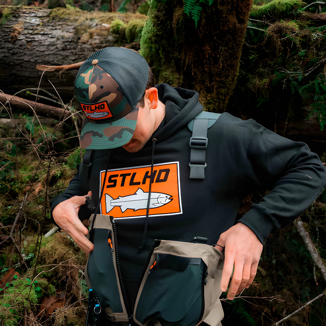 STLHD MEN'S STANDARD LOGO BLACK PREMIUM HOODIE