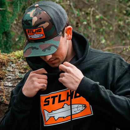 STLHD CAMO SNAPBACK TRUCKER HAT