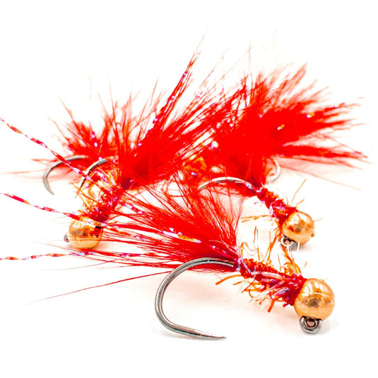 TODD'S BLOODY BOMBER JIG FLY #10 BARBLESS